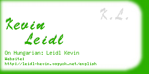 kevin leidl business card